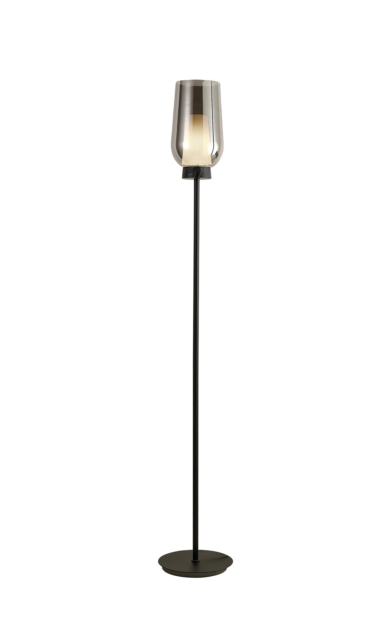 M8290  Nora Floor Lamp 1 Light E27 Black/Black Marble